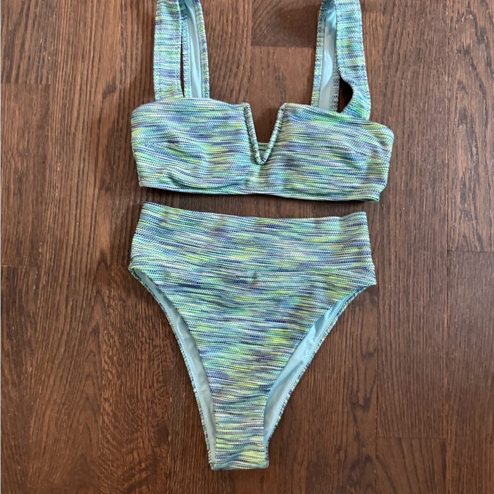 Aerie Green and Blue Bikini Set